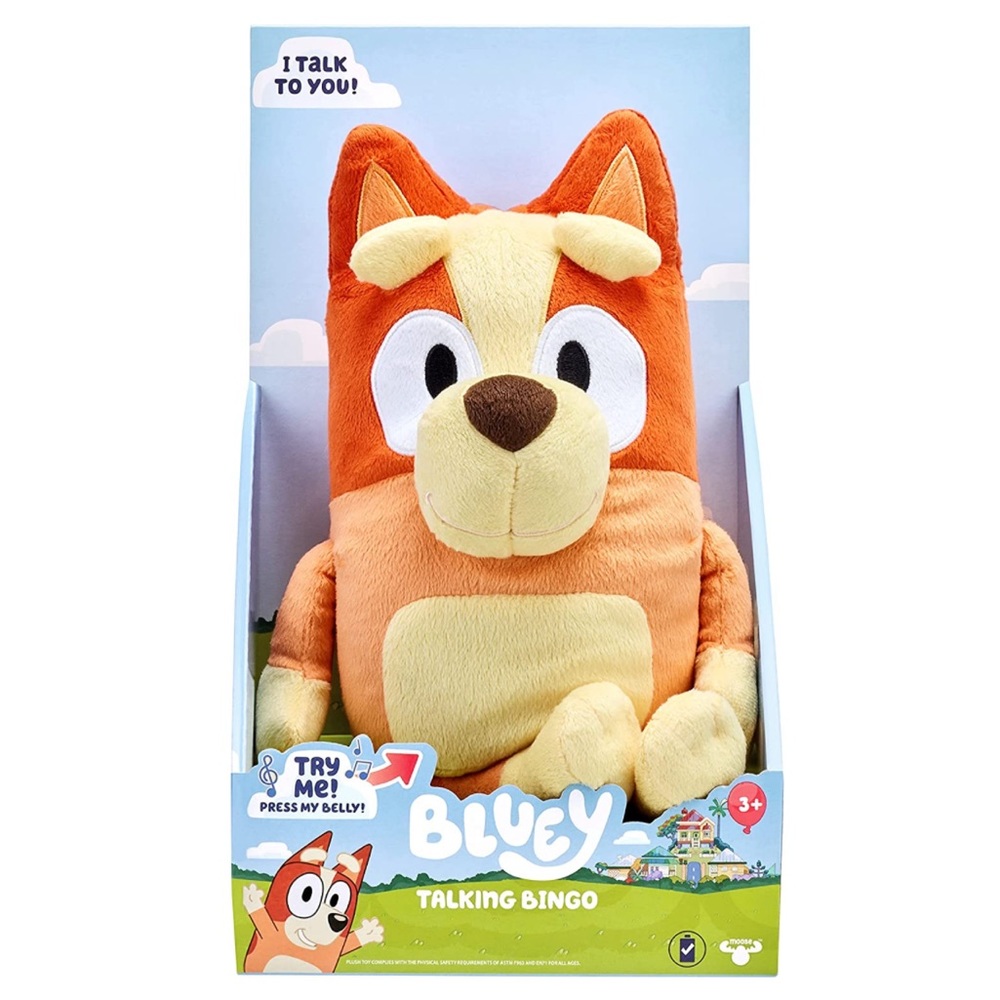 Bingo 12" Talking Bingo Plush  Interactive Sing Along  9 Different Phrases Bluey